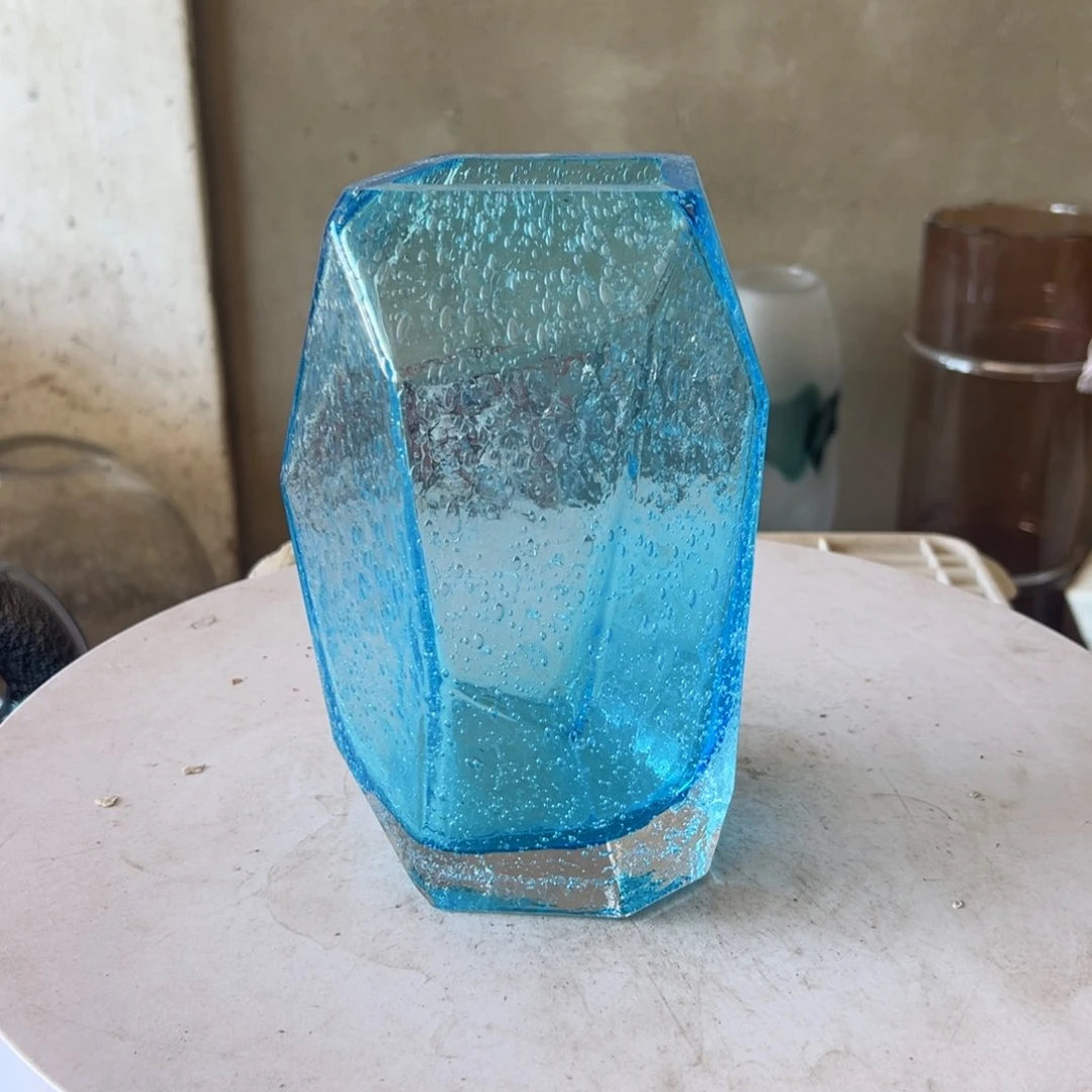 弘扬琉璃花器微瑕高度20