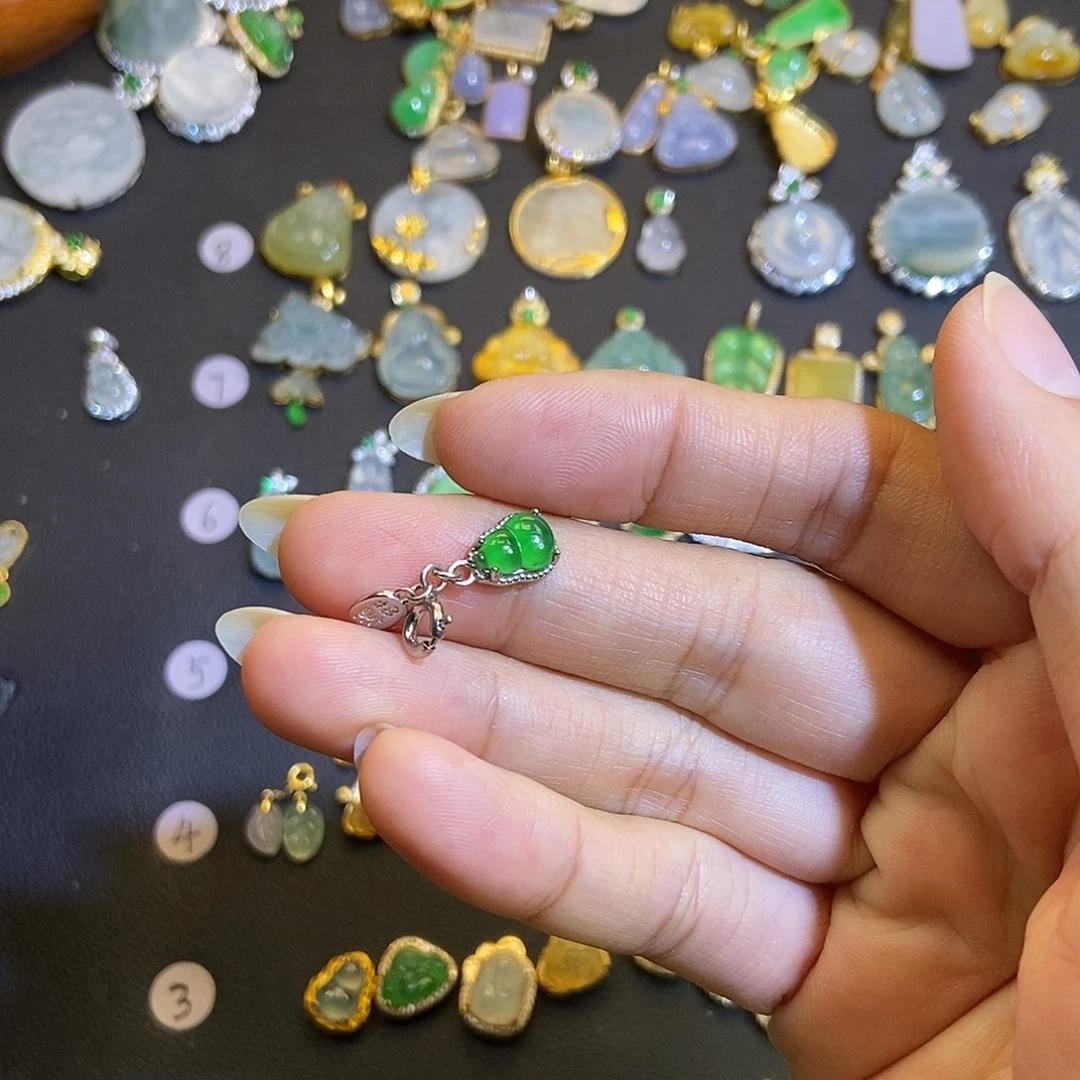 翡翠银S925镶嵌吊坠(不含链)