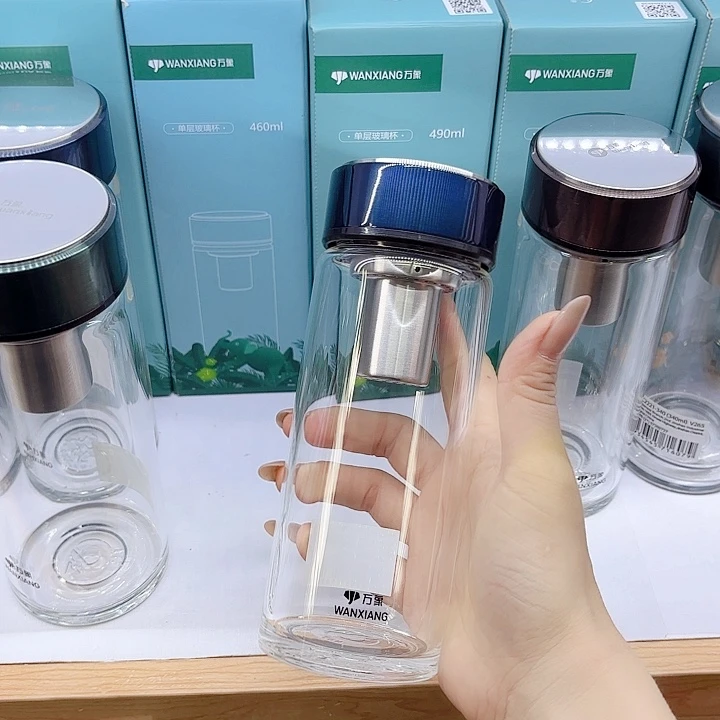 万象品牌单层玻璃杯U264-390蓝bt