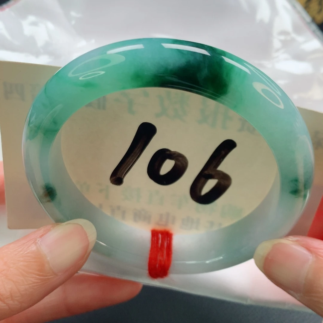 未镶嵌手镯翡翠正圈胶润细腻飘花