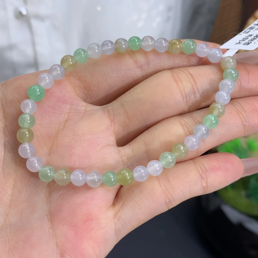 未镶嵌手串翡翠卡5冰胶多宝手串