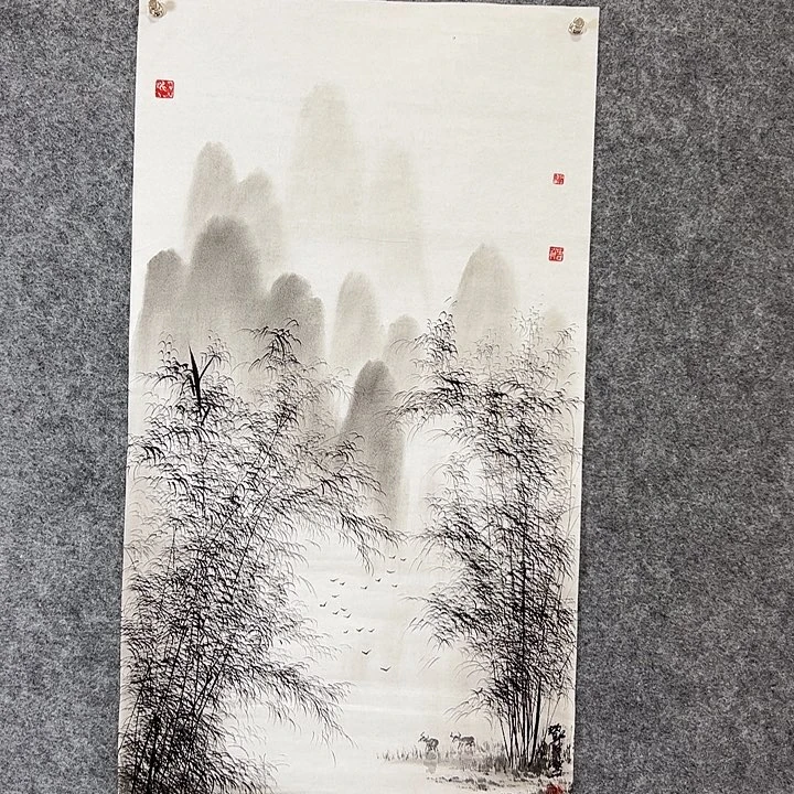 国画邓平手绘国画作品