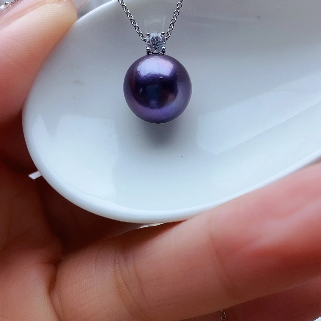 淡水珍珠吊坠(赠链)银S925镶嵌