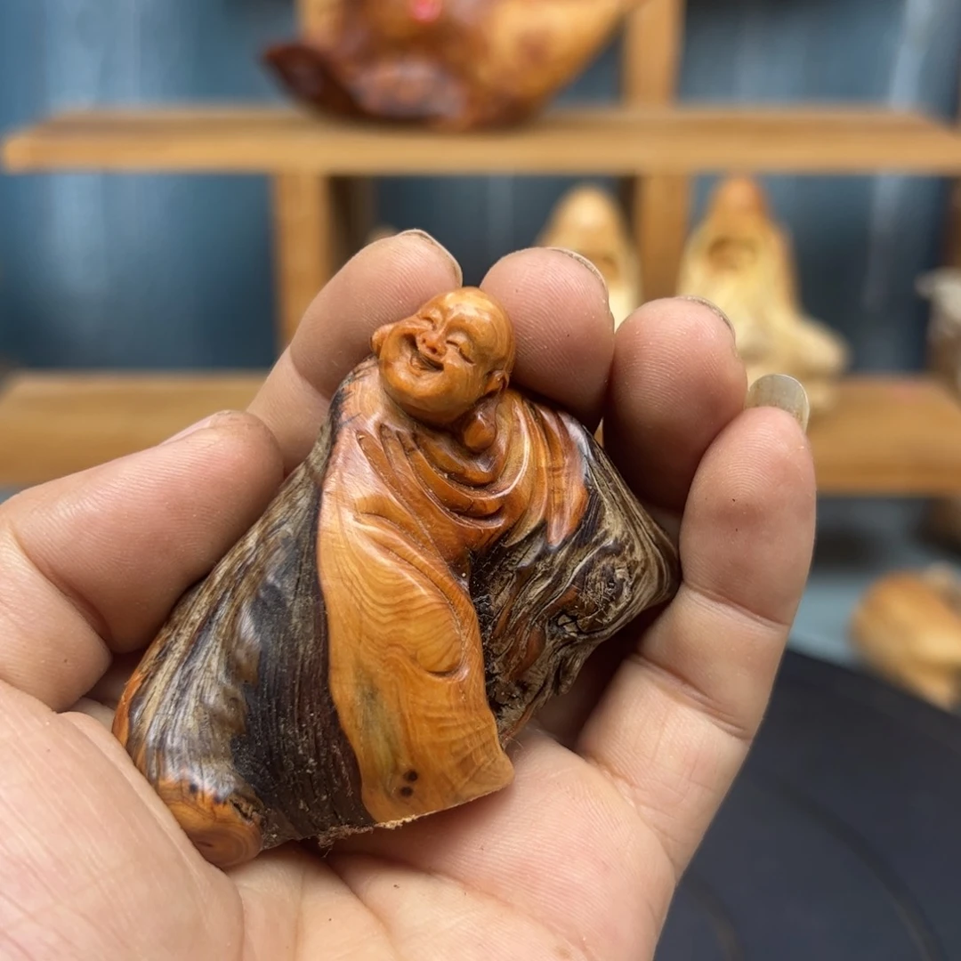 木琢**磨崖柏木摆件手把件