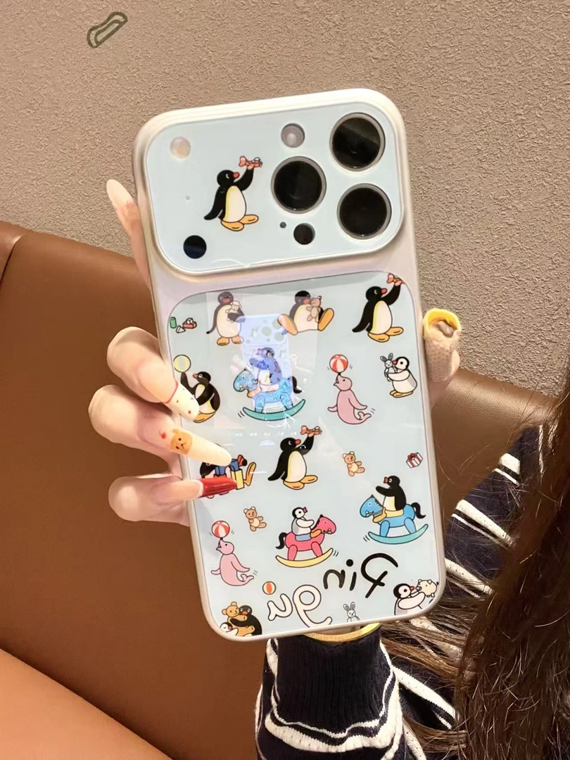 [秒变17]卡通可爱企鹅超薄PC硬壳可选磁吸适用苹果17/16/保护壳