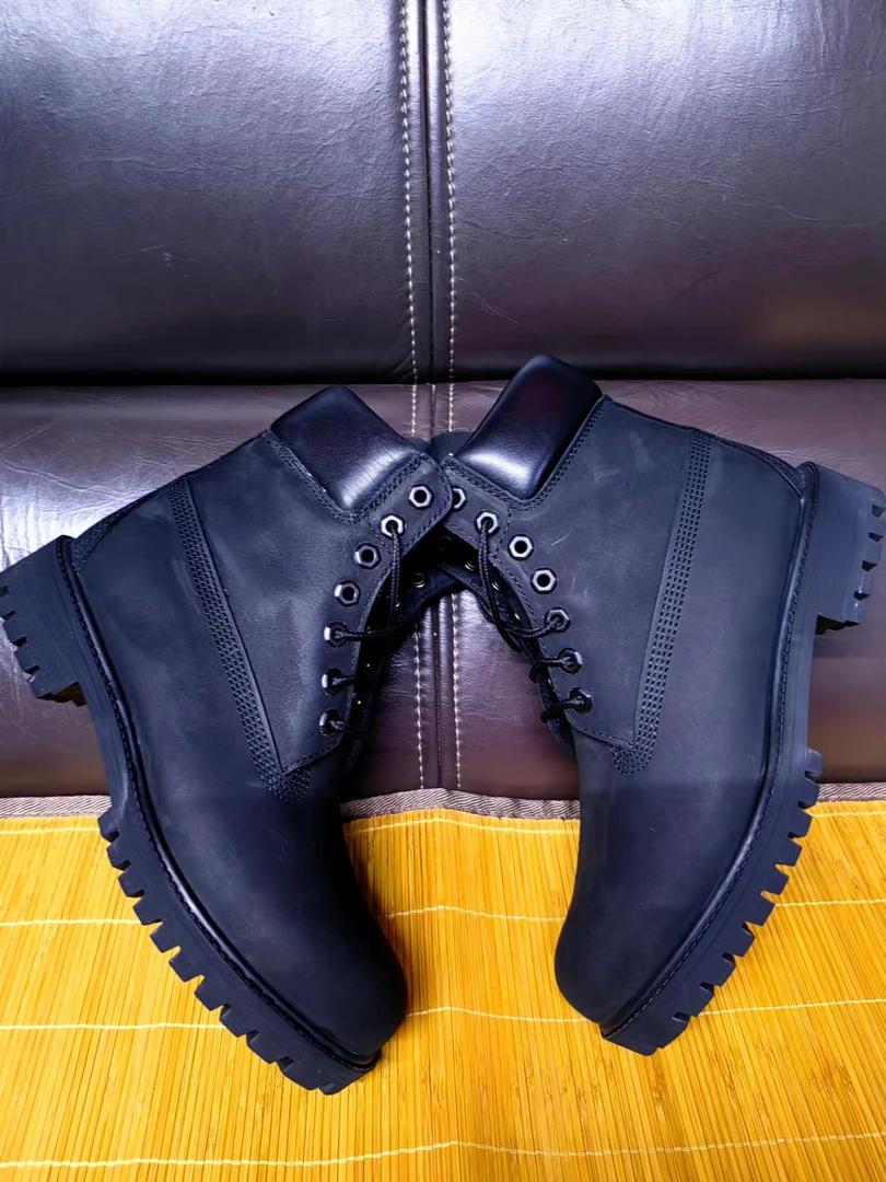 猎多工装靴，圆头高帮马丁靴男靴百搭靴子真皮靴高帮鞋黑色冬季英