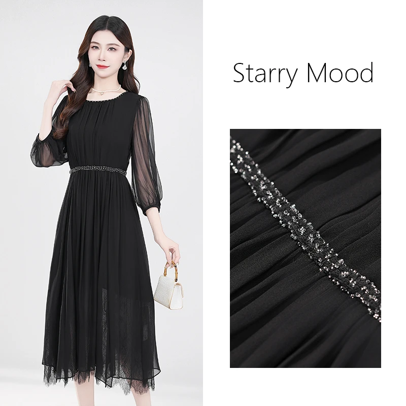 2025年早春穿搭新款裙子法式长袖洋气显瘦名媛气质女装连衣裙