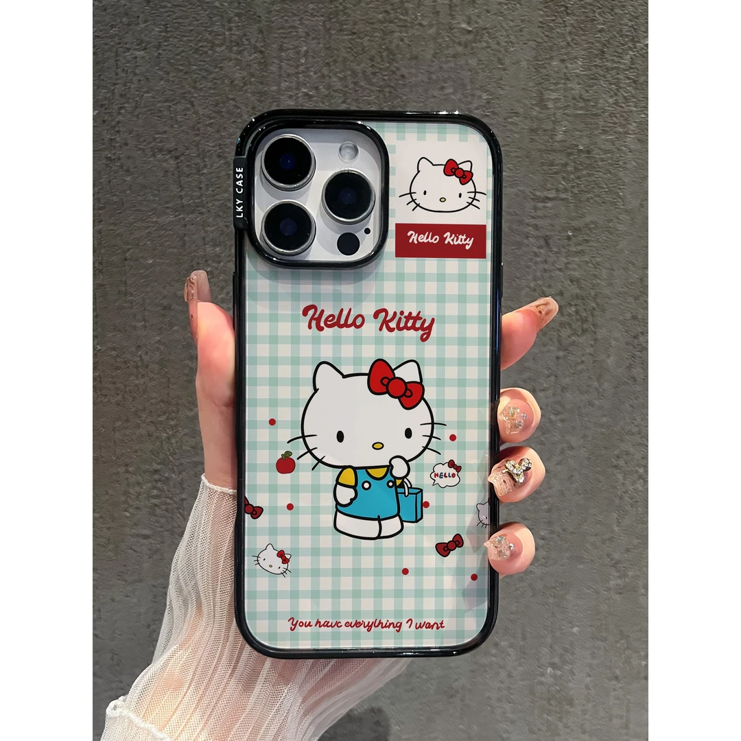 【格纹凯蒂猫】适用苹果16/17promax手机壳iPhone17pro防摔14/5超薄