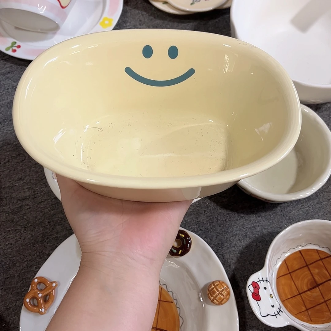 浴缸笑脸碗陶瓷餐具