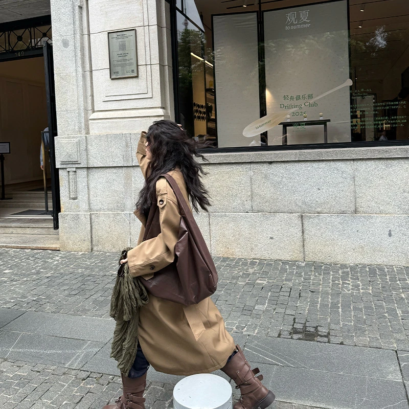 Seyora【雾都手稿】经典廓形翻领中长款气质风衣外套 F36661SY53