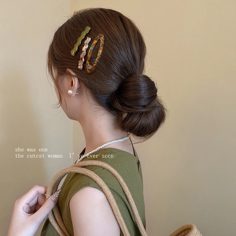 3件套复古醋酸发夹侧边夹2025新款碎发刘海夹前额bb夹子发卡头饰