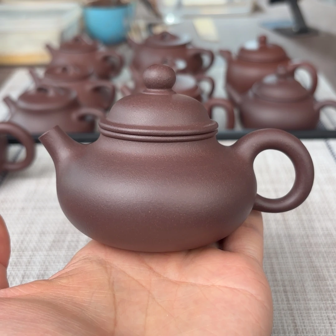 茶壶紫砂半手工老紫泥容天壶150cc