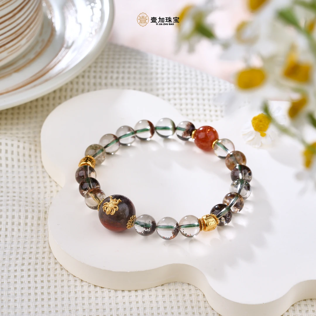 壹加师姐|手工设计六臂荆棘玫瑰水晶多宝手串多样性发一7499n