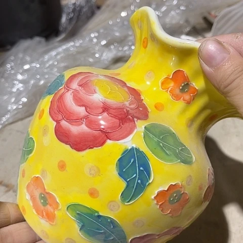 微瑕，不能明火，口径10高15黄