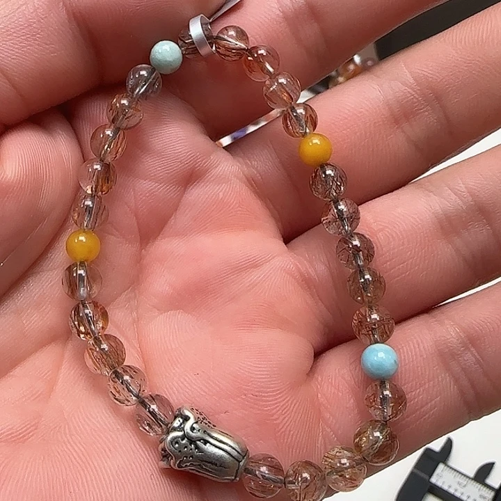 手链烟晶未镶嵌天然黑金超单圈6+179