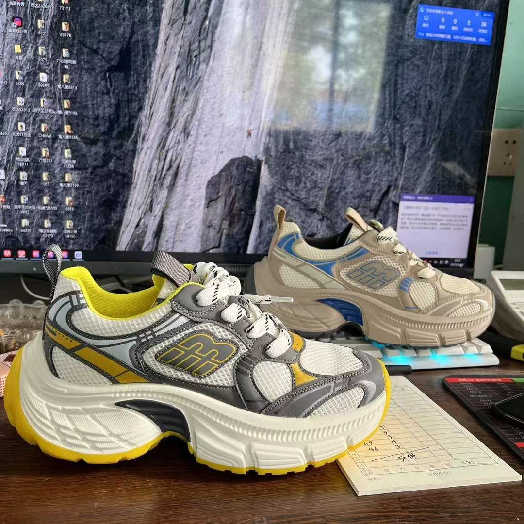2025新款夏季单网龙狮火帝77256运动鞋l老爹网面时尚休闲百搭潮鞋