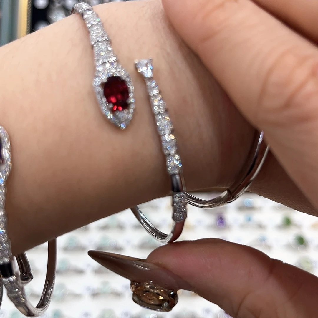 蛇纹石玉银S925镶嵌戒指