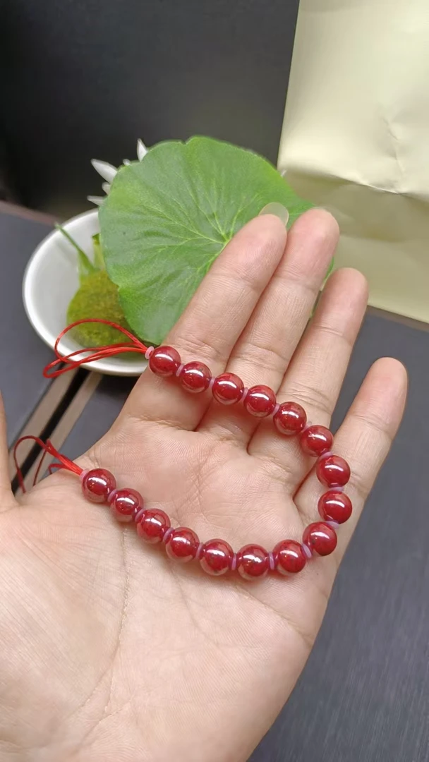 含辰砂工艺品0.8珠子16 颗手串