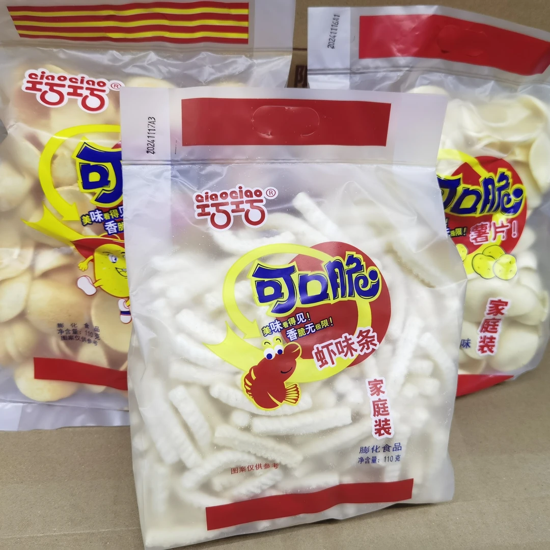 巧巧可口脆家庭装虾味条薯条薯片番茄原味小吃追剧虾片小零食