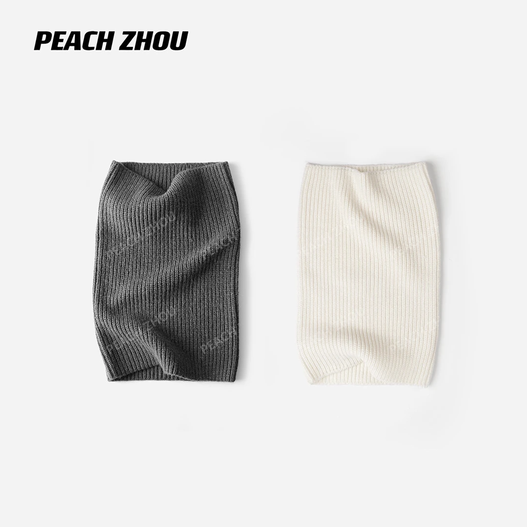 『PEACHZHOU』羊驼羊毛粗针堆堆感脖套休闲纯色中性氛围感保暖围脖