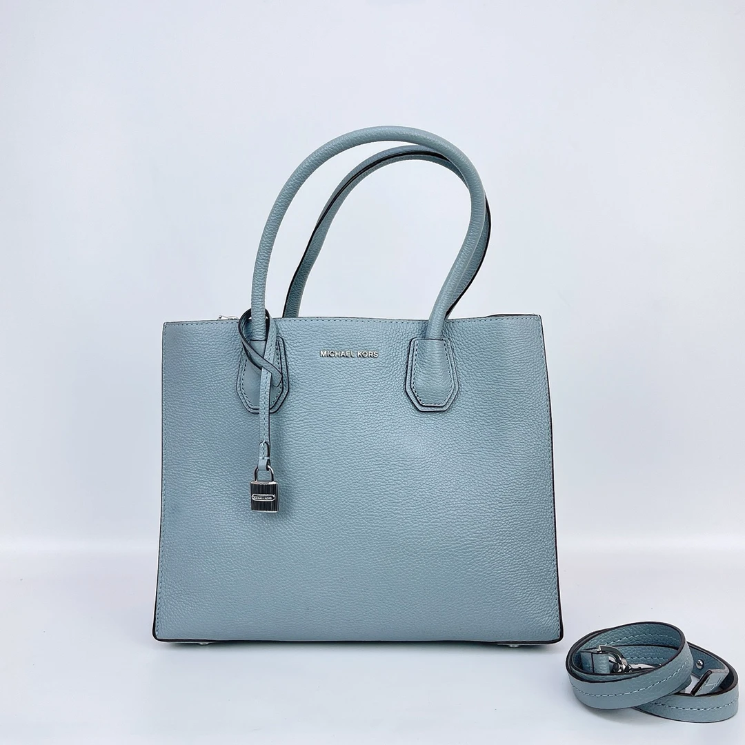 95新 MICHAELKORS/迈克高仕 迈克高仕 灰色手提单肩包底长30 B897