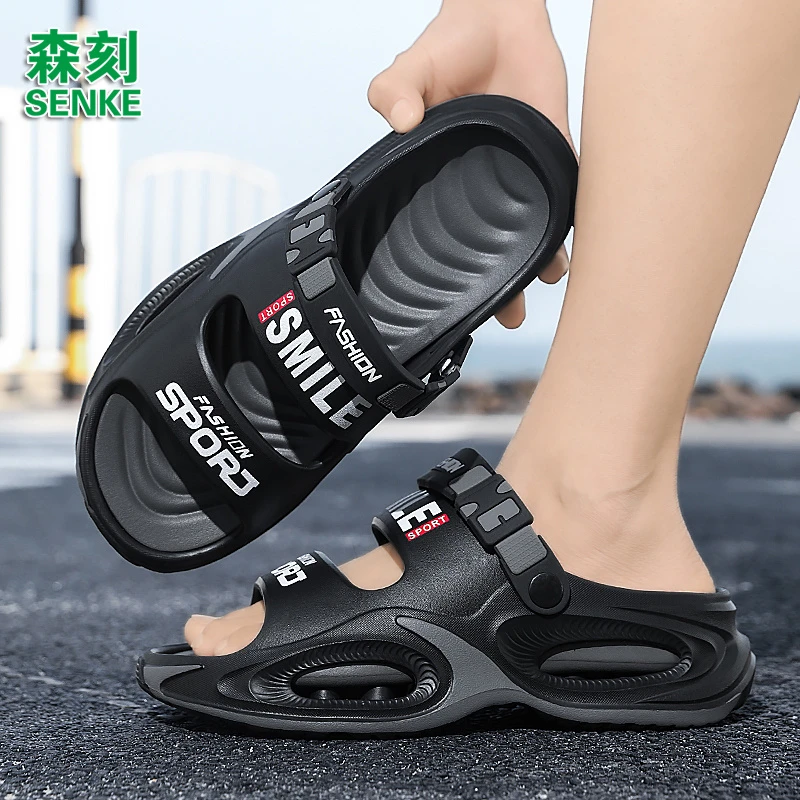 凉拖鞋夏季透气新款外穿厚底踩屎感防滑两穿户外运动沙滩凉鞋