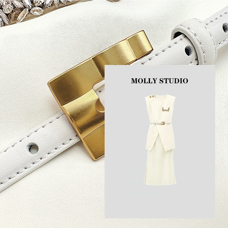 【心动月光】Molly 时尚气质百搭白色简约重工轻奢 套装 M2025016