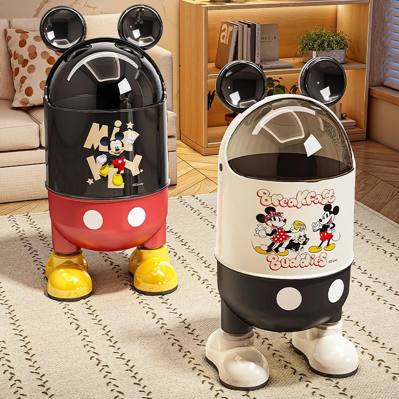 【迪士尼联名正版】卡通垃圾桶家用客厅高颜值浴室厕所带盖卧室可爱
