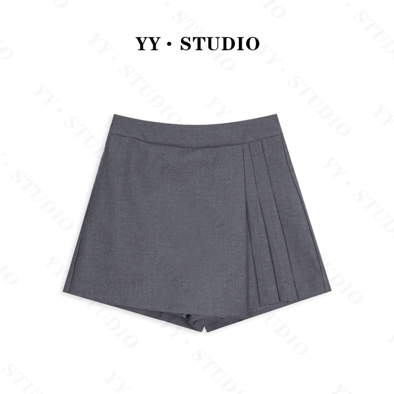【妍妍】（带内衬）显瘦简约短裤气质高腰时尚百搭裤裙YY-9329