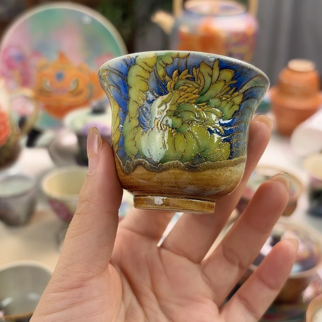 景德镇手绘高温釉下彩陶瓷茶具