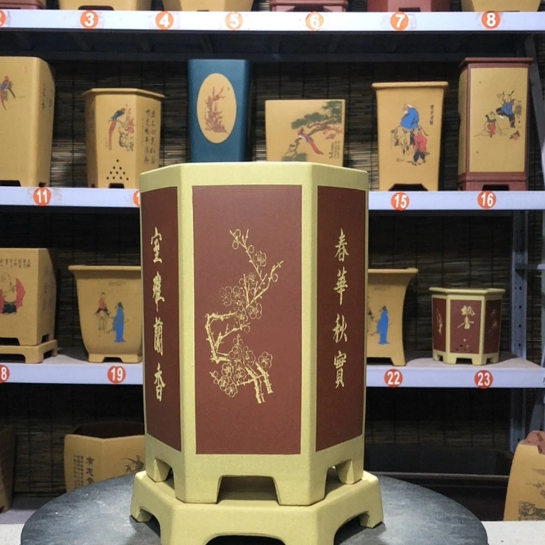 【闪购商品】紫砂花盆半**雨