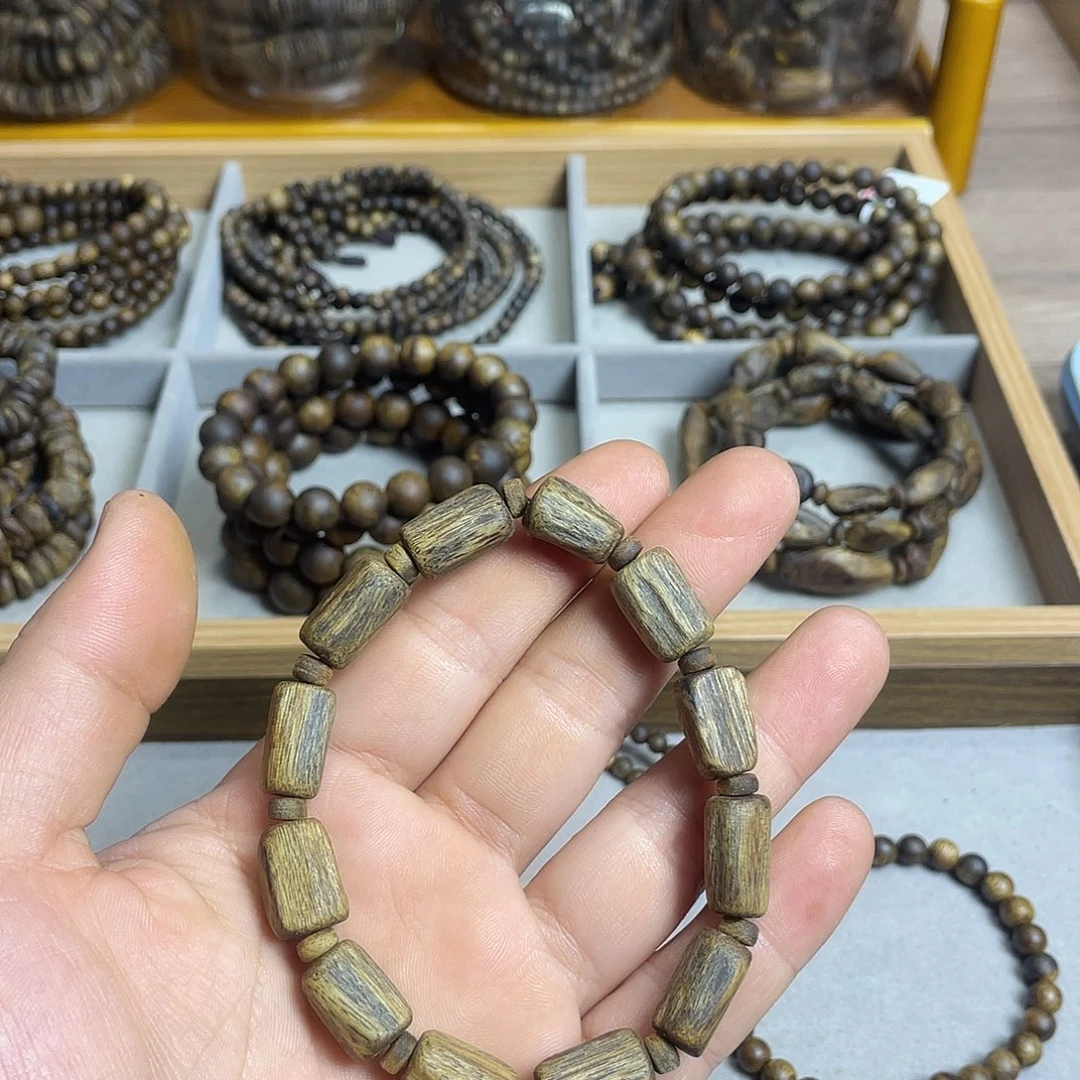 沉香沉香碎屑奇楠沉香单圈树心料10毫米