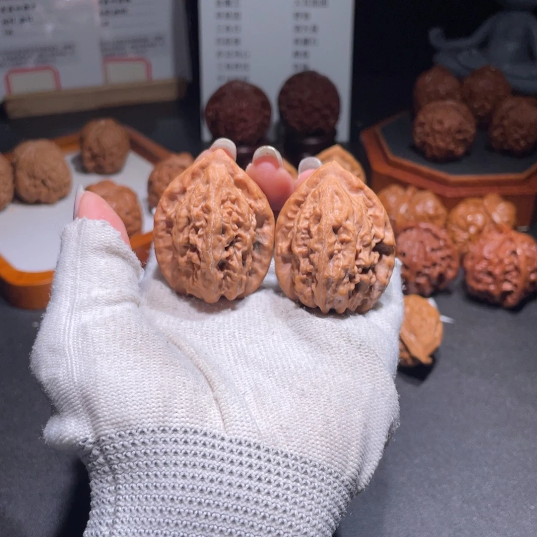 吊坠文玩核桃35.37大红袍3102