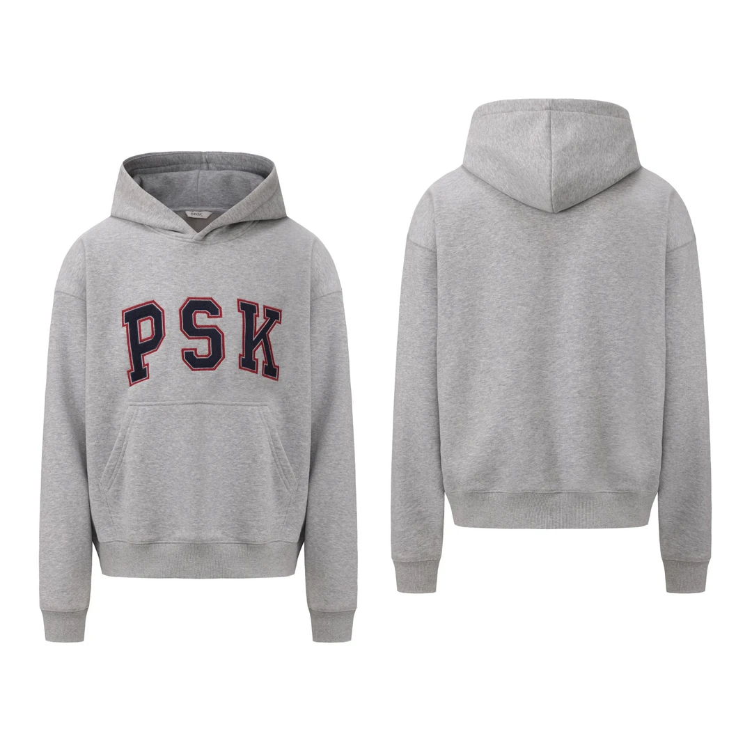 PANSK【美式街头风字母Psk】抓绒连帽卫衣春秋慵懒风男女同款宽松