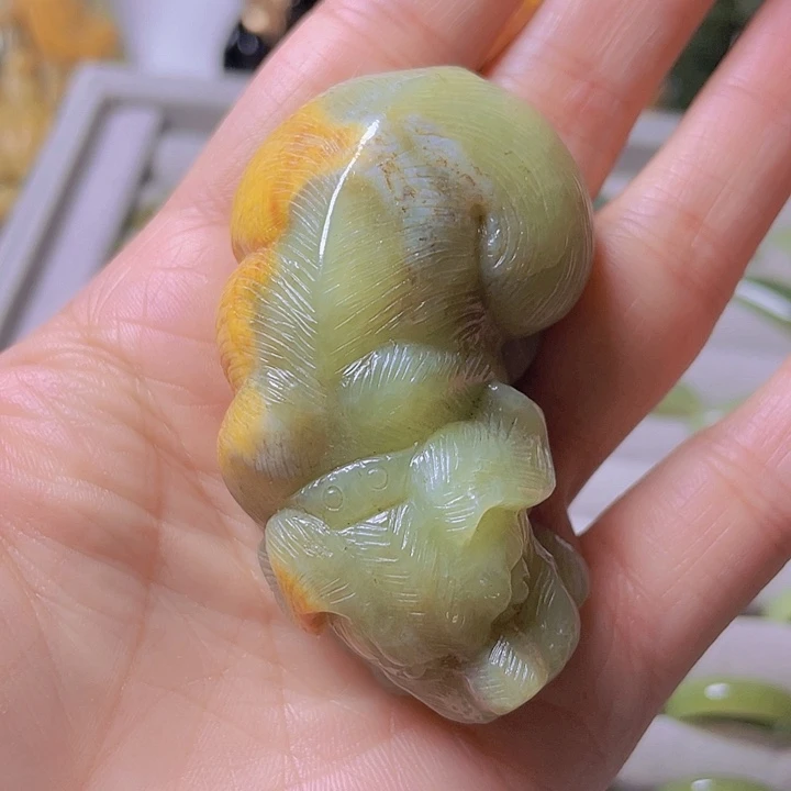 和田玉手把件未镶嵌百***3