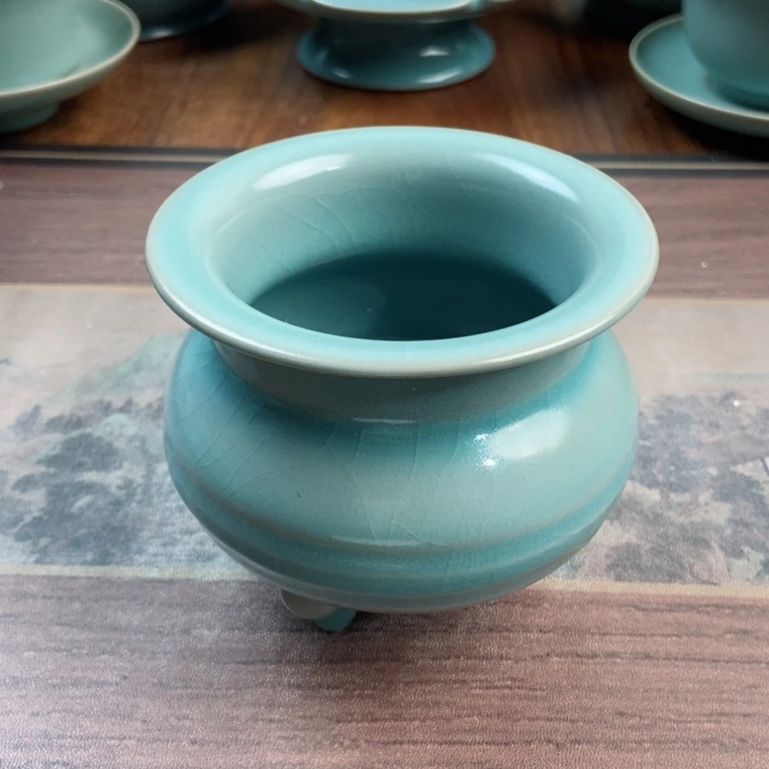 摆件陶原产地原矿汝瓷～茶器