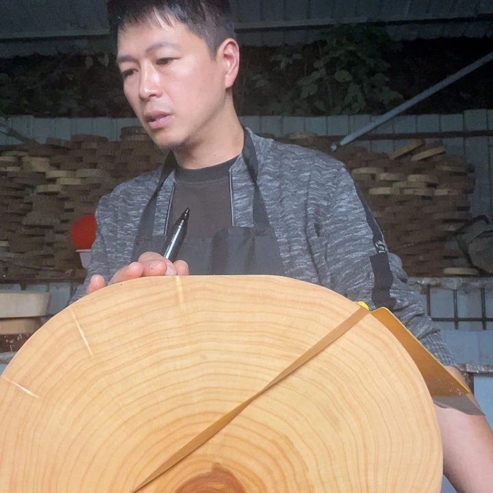 木A银杏木菜板原木整切