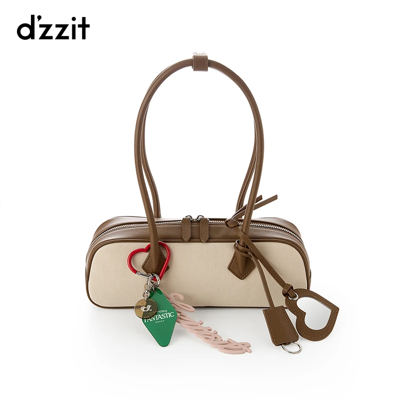 dzzit地素法棍包春秋摩登时髦拼色手提包腋下包女3J1U1018N
