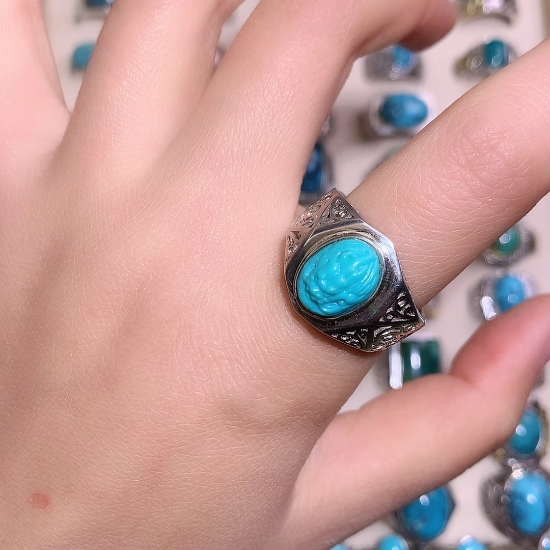 绿松石银S925镶嵌挂件