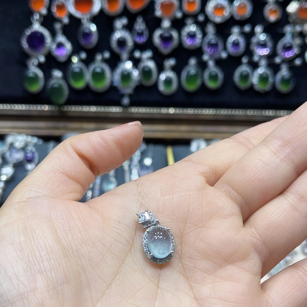 蛇纹石玉银S925镶嵌戒指戒指