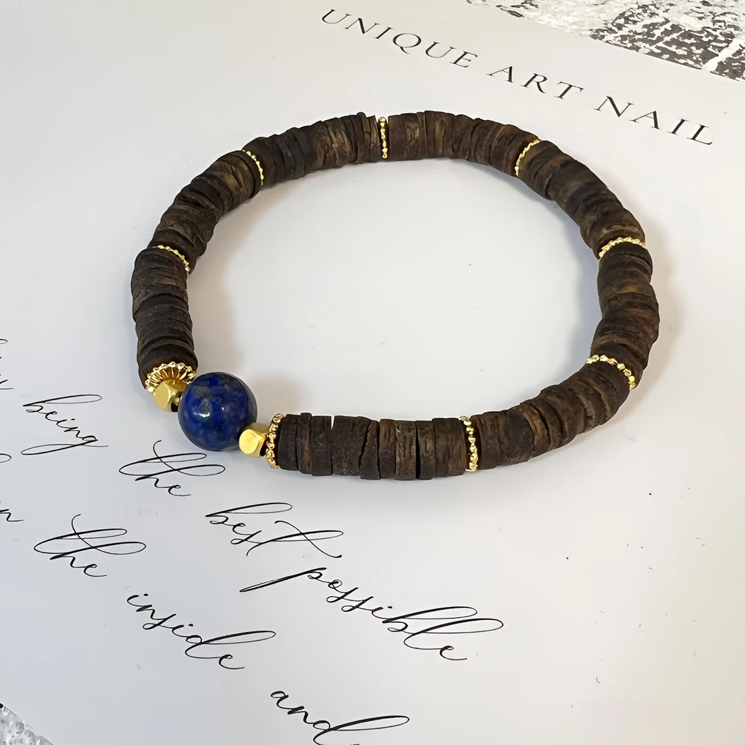 增香沉香木质手串女神款乌深圆叶新中式国风时尚单圈天然香水瓶