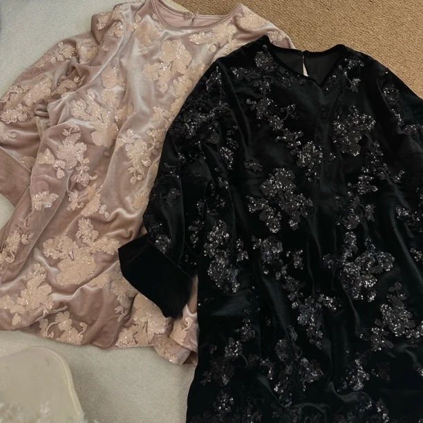 丸子姐姐冬季新品/重工艺亮片国风上衣