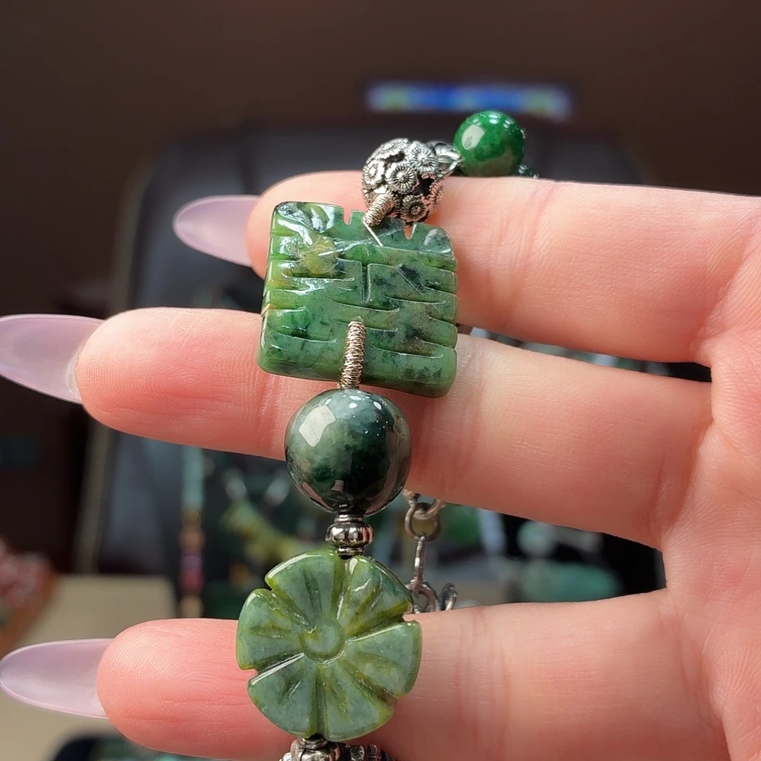 翡翠未镶嵌耳饰手串
