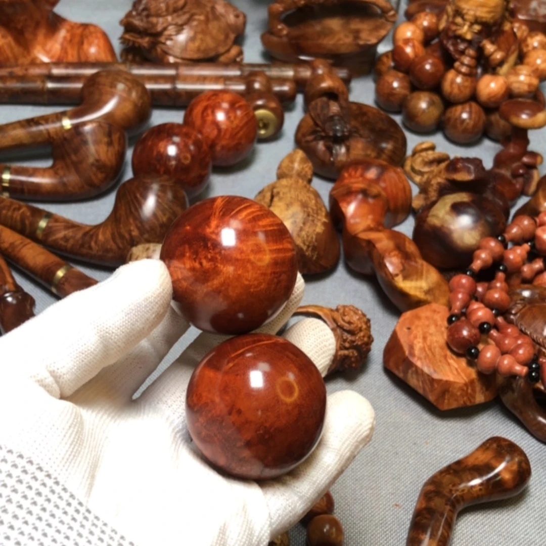 【闪购商品】木麻梨疙瘩火琉璃手把件