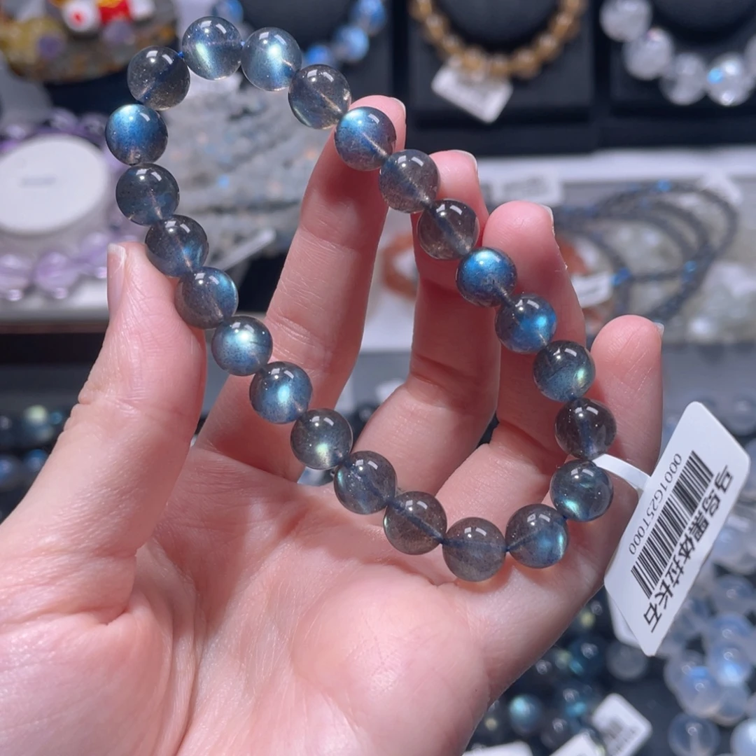 手链未镶嵌长石黑爆闪8m