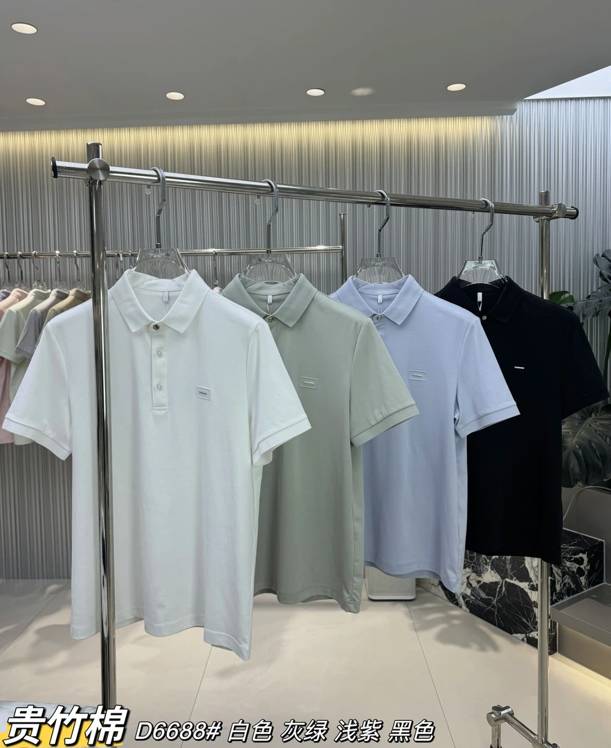 夏季纯色休闲时尚简约男士刺绣短袖Polo衫透气polo潮流百搭D6688