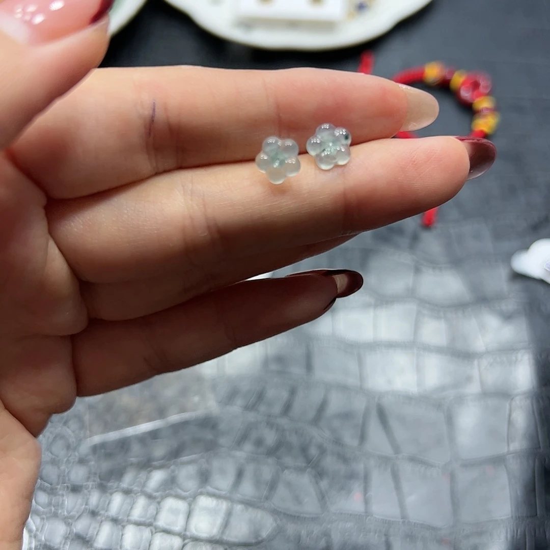 银S925镶嵌手链烟晶翡翠耳钉