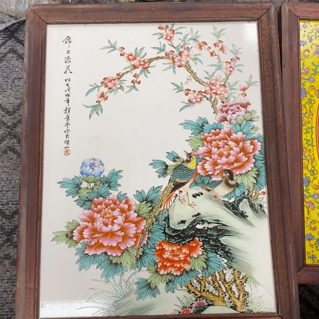 瓷37*28*1景德镇瓷板画柴窑烧制