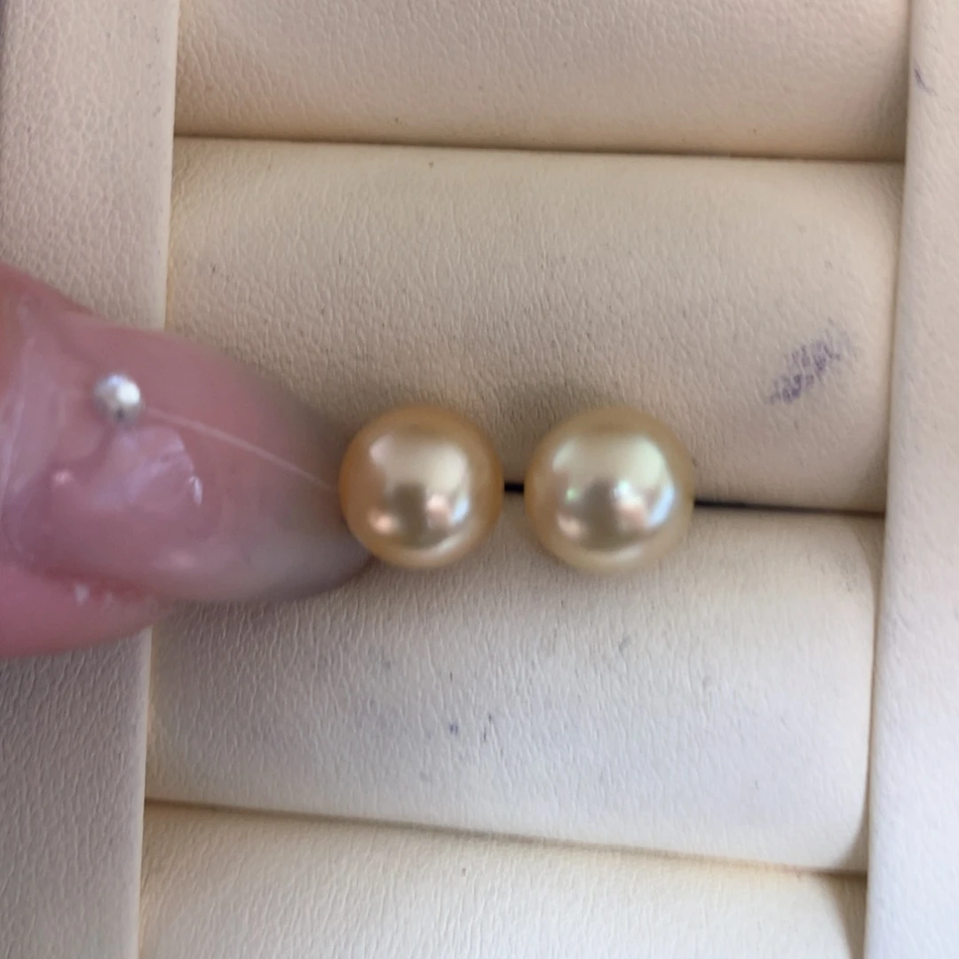 18K金镶嵌耳饰海水珍珠
