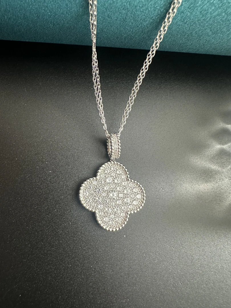 实验室培育钻石18K金满钻25mm单花大号项链（毛衣链） 时尚轻奢风